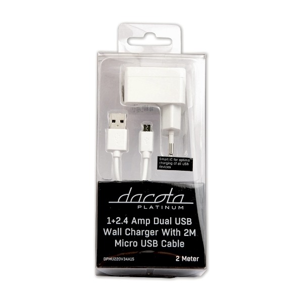DACOTA P. WALL CHARG. 1+2.4A MICRO USB W Power.no DACOTA P 3IN1 CHARGER KIT MUSB Power.no