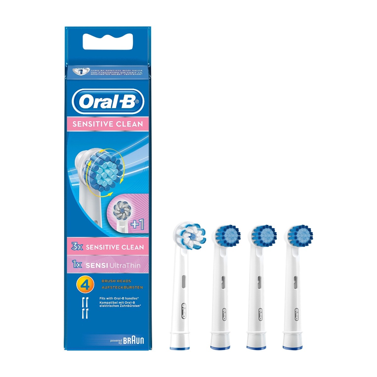 ORAL-B SENSITIVE CLEAN REFILL-BØRSTEHODER, 4 STK. - Power.no