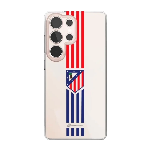 Phonecases3D Samsung Galaxy S25 Ultra Atlético de Madrid Clear case -suojakuori, valkoinen