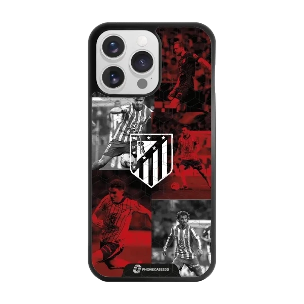 Phonecases3D iPhone 16 Pro Max Atlético de Madrid -3D suojakuori, musta