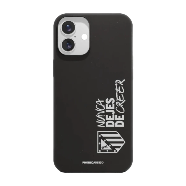 Phonecases3D iPhone 16 Plus Atlético de Madrid kompostoituva suojakuori, musta