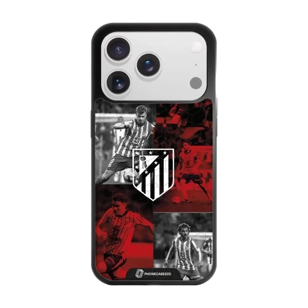 Phonecases3D iPhone 17 Pro Max Atlético de Madrid -3D suojakuori, musta