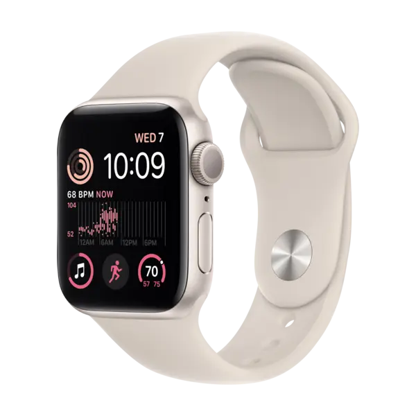 Apple Watch SE GPS 40 mm, Stjerneskinn aluminium urkasse med 