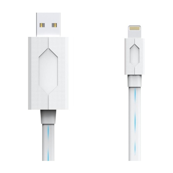 DACOTA P USB LIGHTNING LED 0,8M WH Power.no DACOTA P. MICRO USB CABLE WLIGHTNING AD Power.no