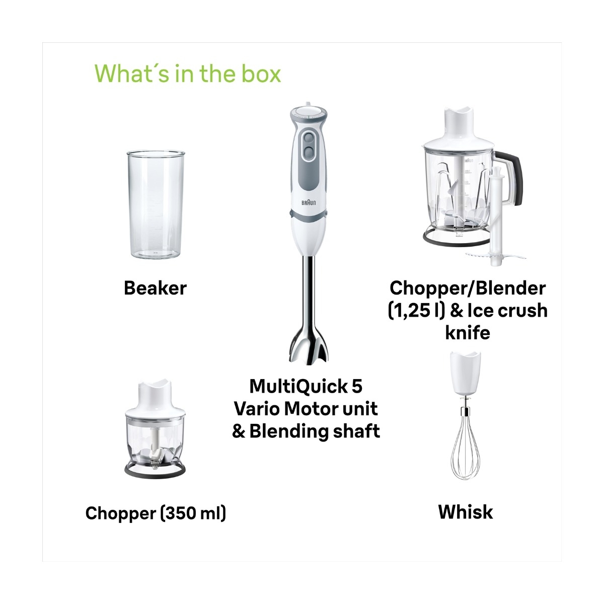 Braun MultiQuick 5 Vario MQ5245WH stavblender billede 5