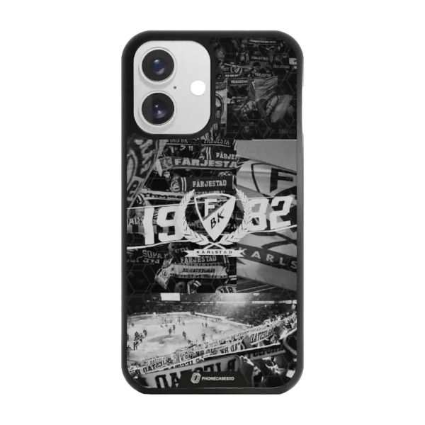 Phonecases3D iPhone 16 Färjestad BK -3D suojakuori, musta