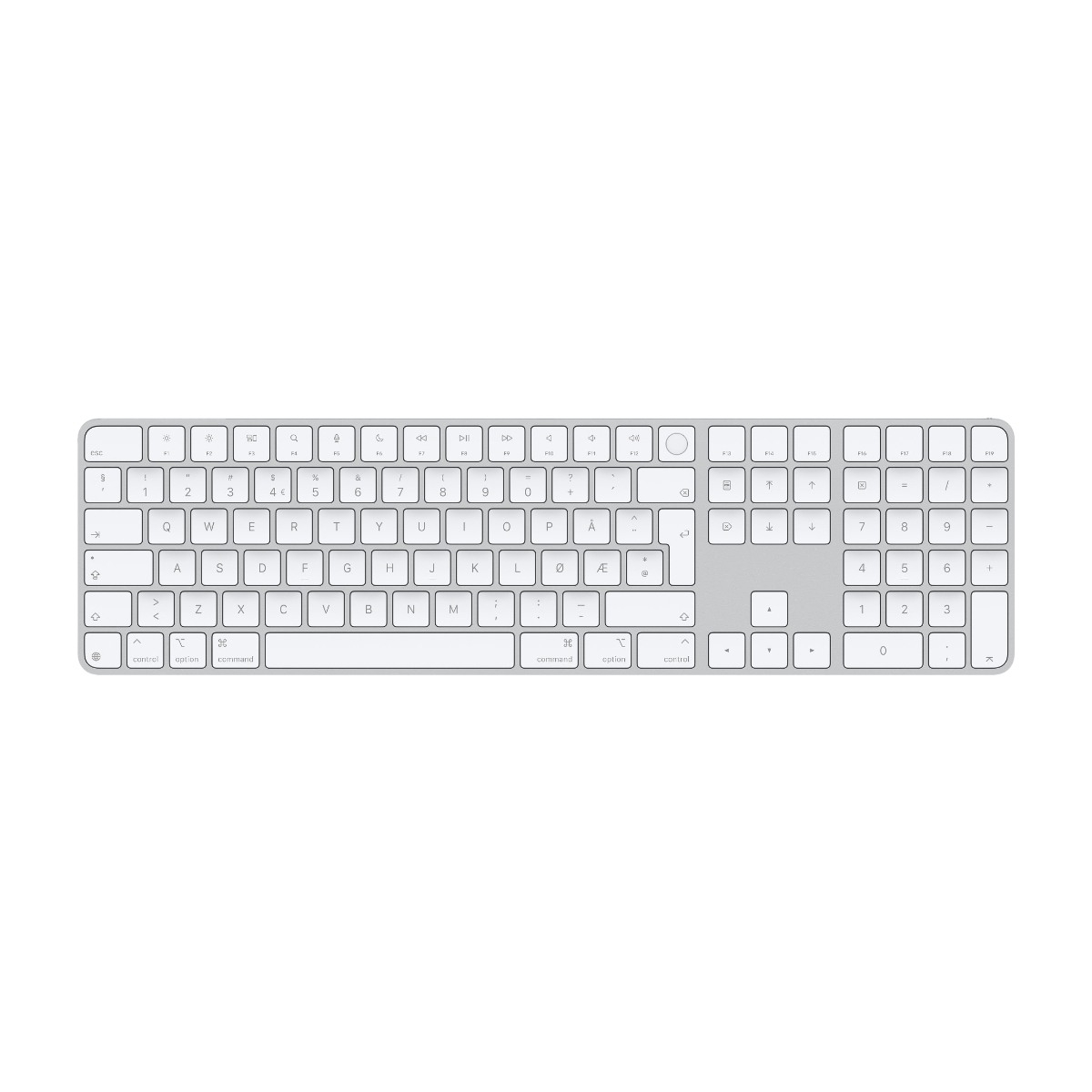 Apple Magic Keyboard med Touch ID og numeriske taster, hvit