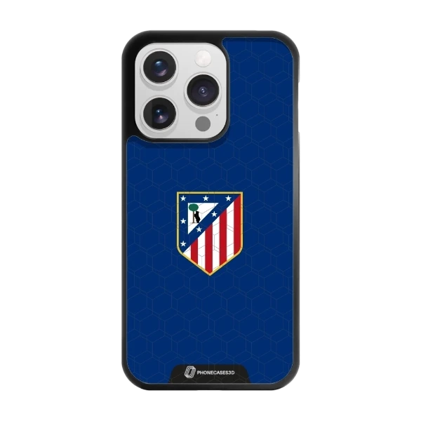 Phonecases3D iPhone 16 Pro Atlético de Madrid -3D suojakuori, musta