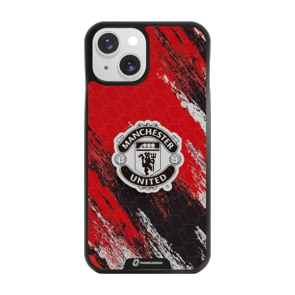 Phonecases3D iPhone 15 Manchester United FC -3D suojakuori, musta