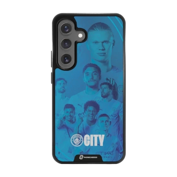 Phonecases3D Samsung Galaxy S25 Man City -3D suojakuori, musta