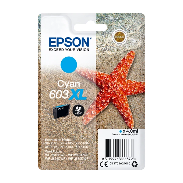 Epson, syaani 603Xl mustekasetti