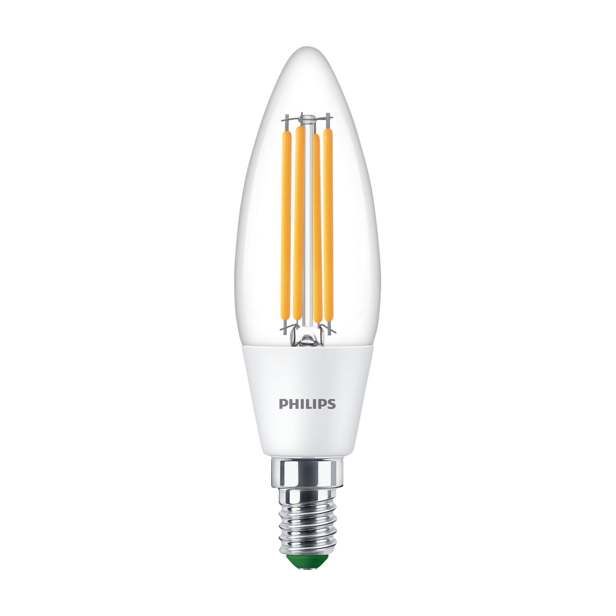 Philips LED pære E14 2,3W 3000K, klart glas