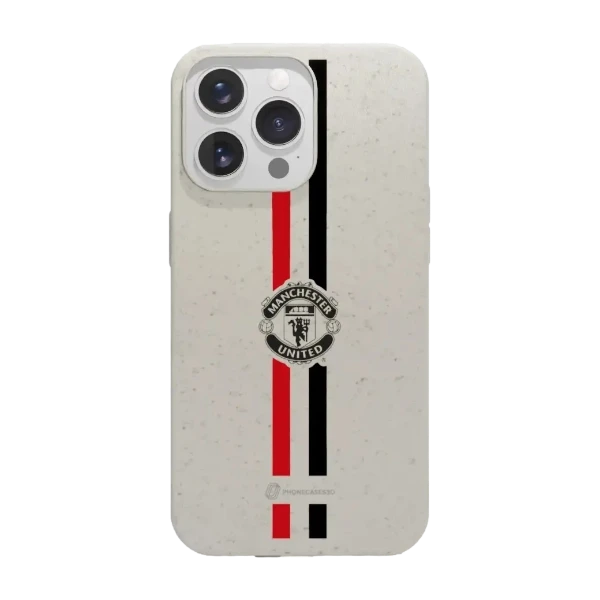 Phonecases3D iPhone 13 Pro Manchester United FC kompostoituva suojakuori, valkoinen