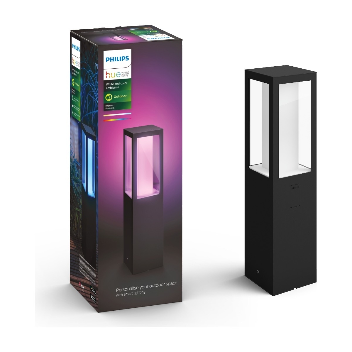 Philips Hue WCA Impress sokkellampe, sort 230v