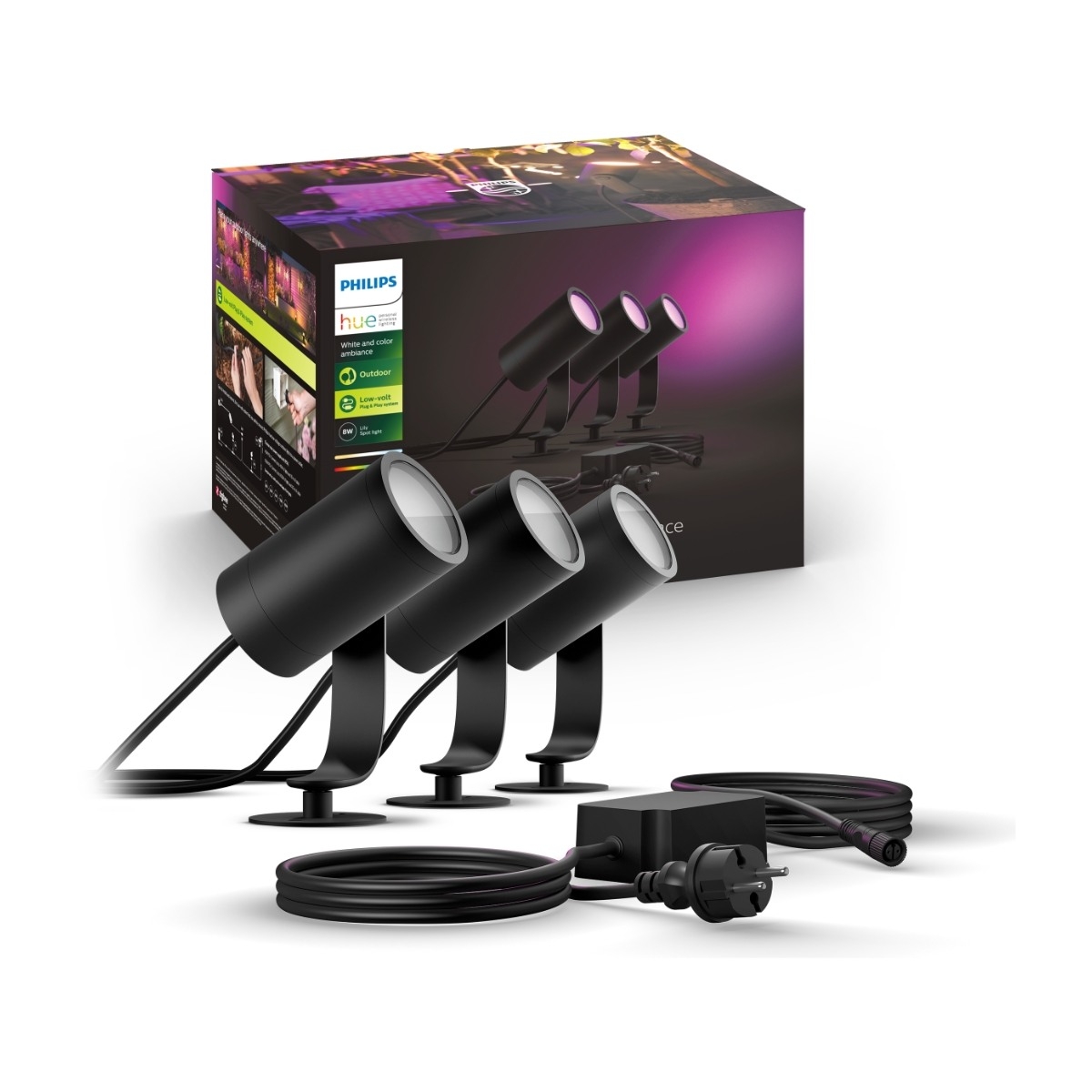 Bilde av Hue Outdoor Lily 3pk - baseenhet