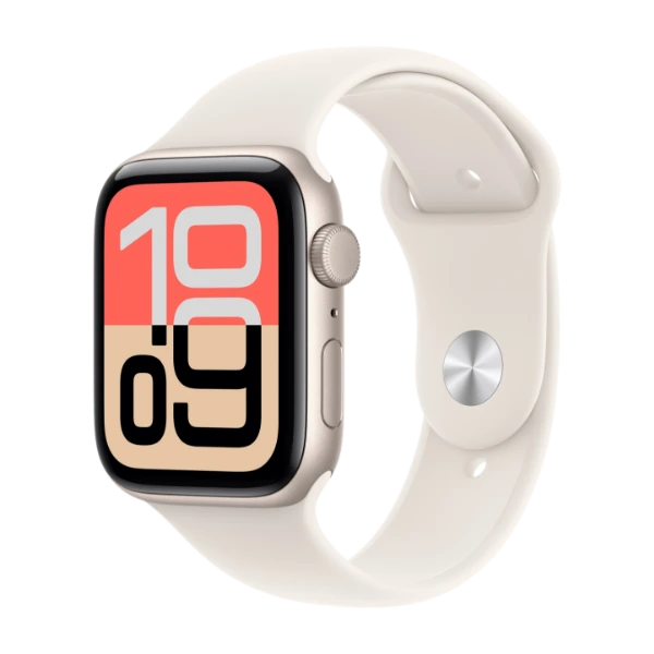 Apple Watch SE 3 GPS 44 mm stjärnglans aluminum, stjärnglans sportband - S/M