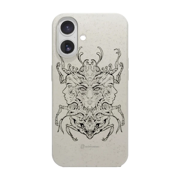 Phonecases3D iPhone 17 Urban Pixel kompostoituva suojakuori, valkoinen
