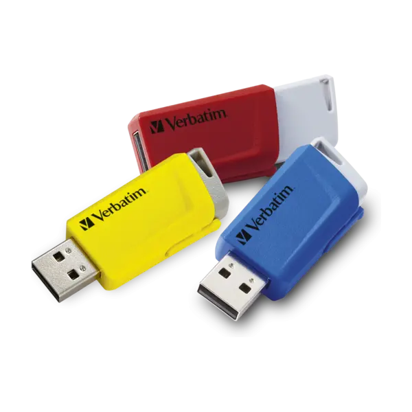 husdyr Kvittering tak skal du have VERBATIM STORE 'N' CLICK USB-NØGLE 16 GB USB TYPE-A 3.2 GEN 1 (3.1 GEN 1)  BLÅ, RØD, GUL - Power.dk