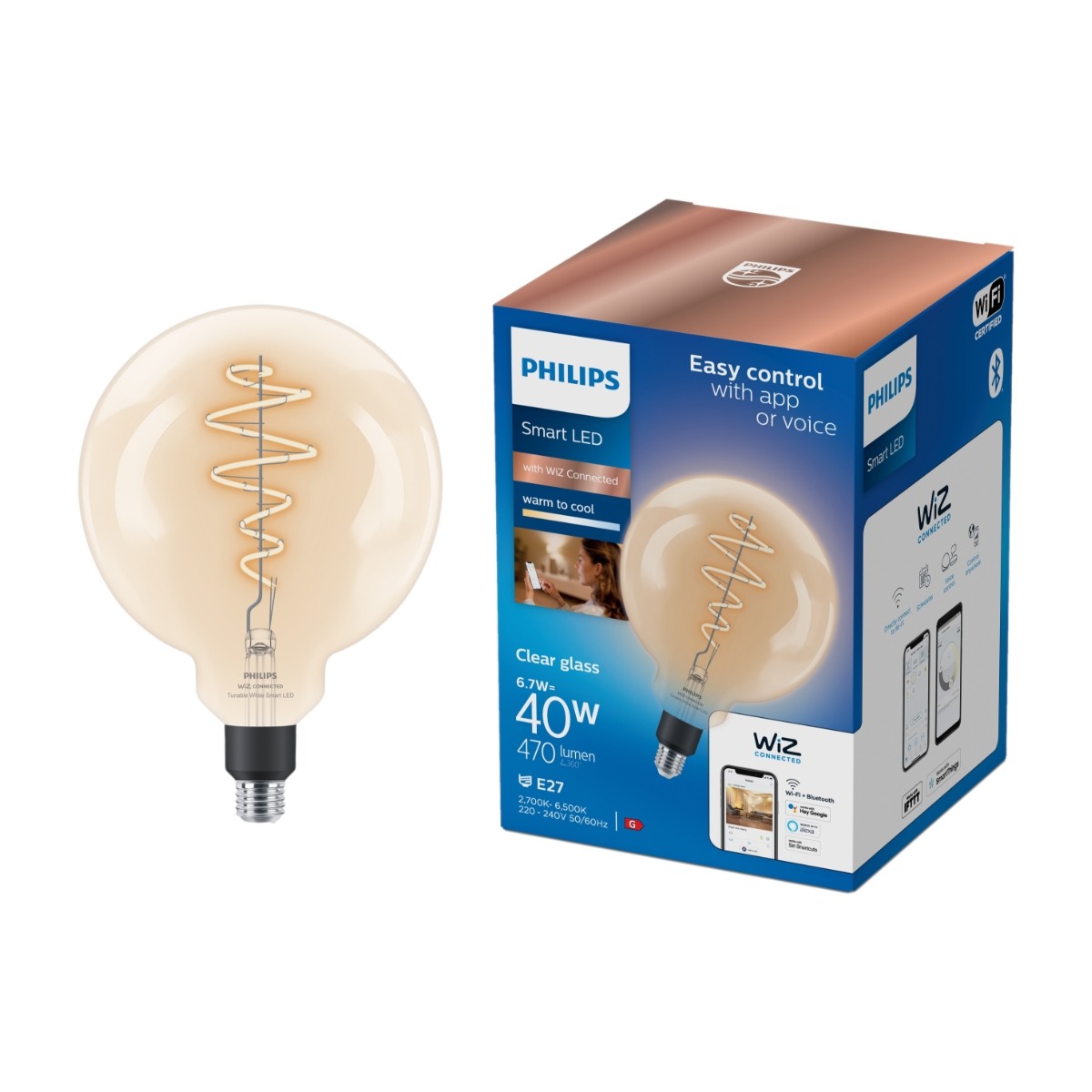 Cl Filament smart lampa 6,7W G200 E27