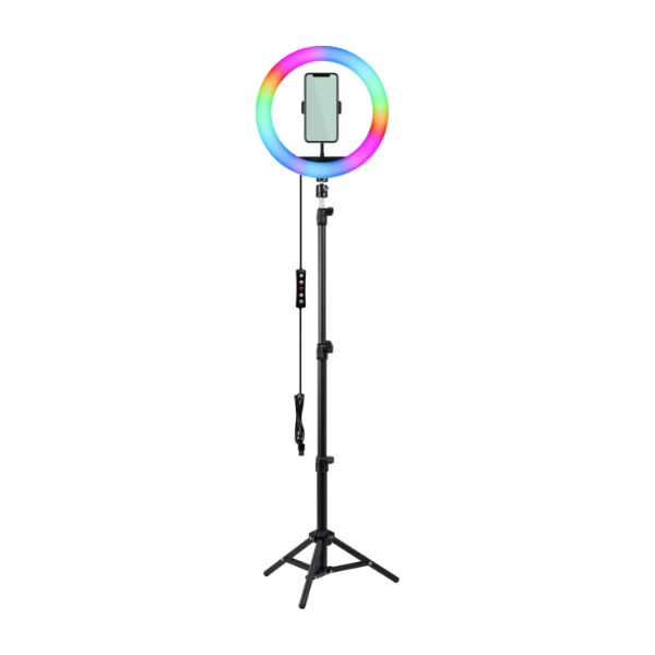 Dacota Platinum 25 cm RGB ringlampa med stativ och väska