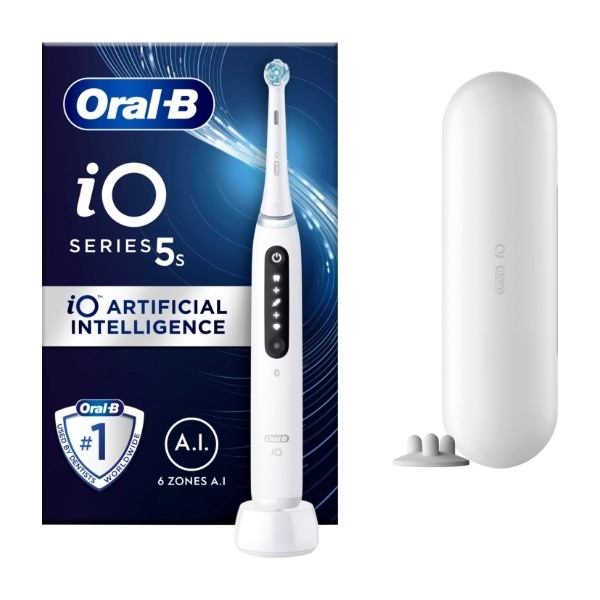 Oral-B iO Series 5S elektrisktannbørste, Quiet white (Demoprodukt)