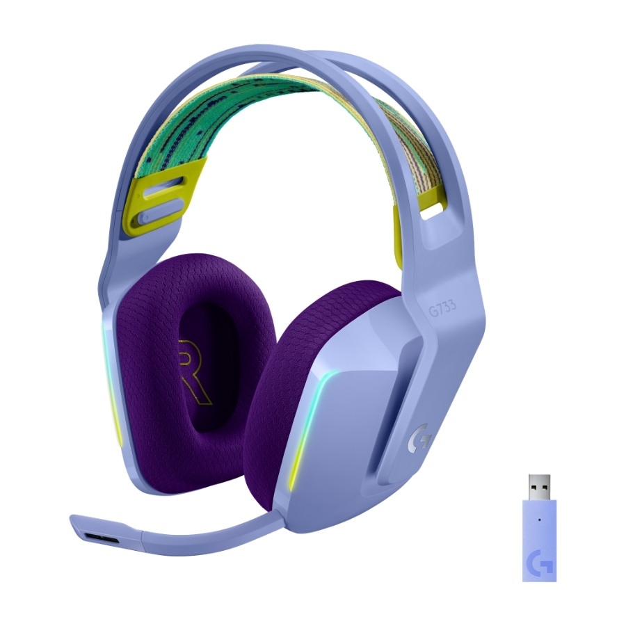 Logitech G733 LIGHTSPEED trådløst gaming headset, lilla