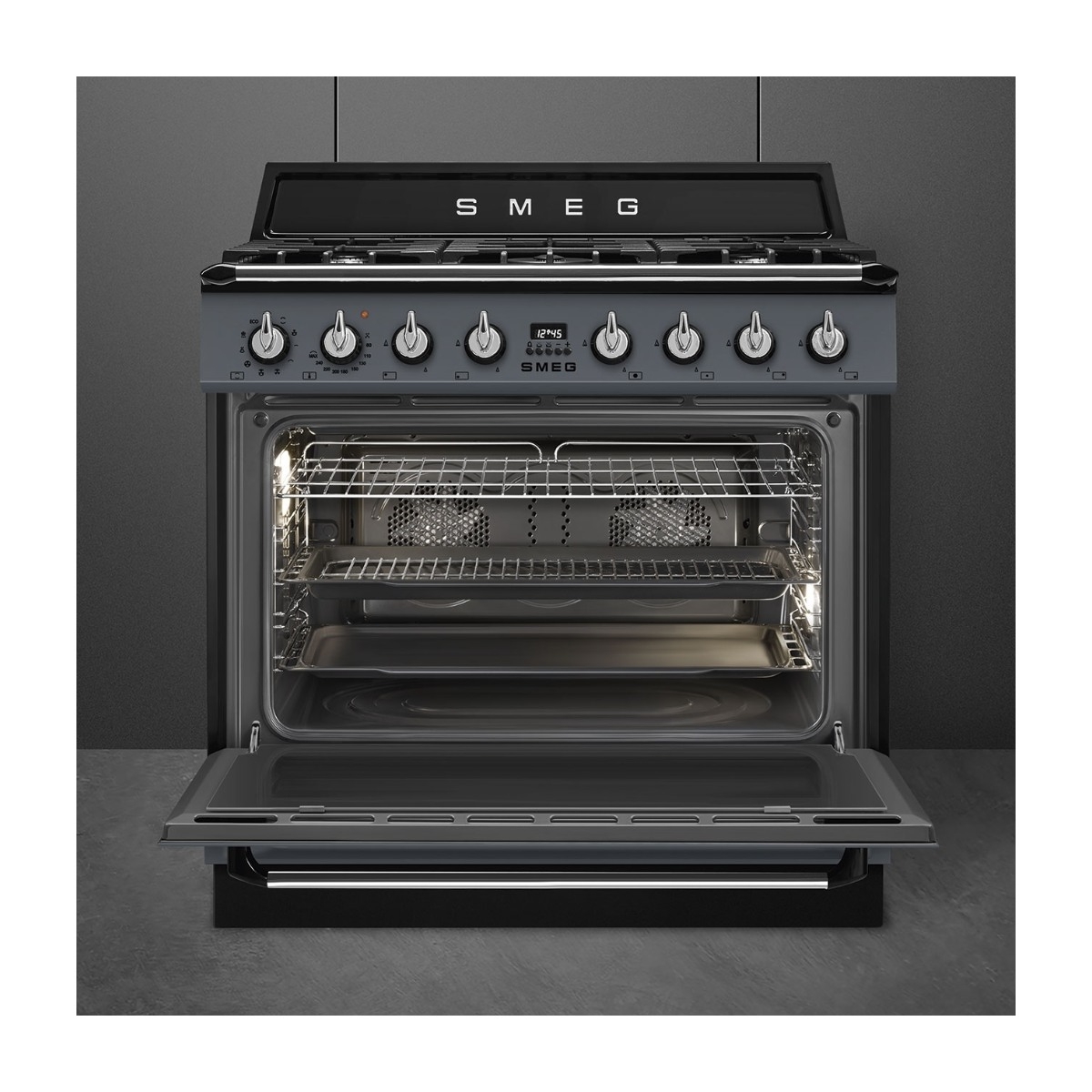 Smeg TR90GMGR komfur, skifergrå billede 7