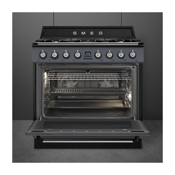 Smeg TR90GMGR komfur, skifergrå billede 8
