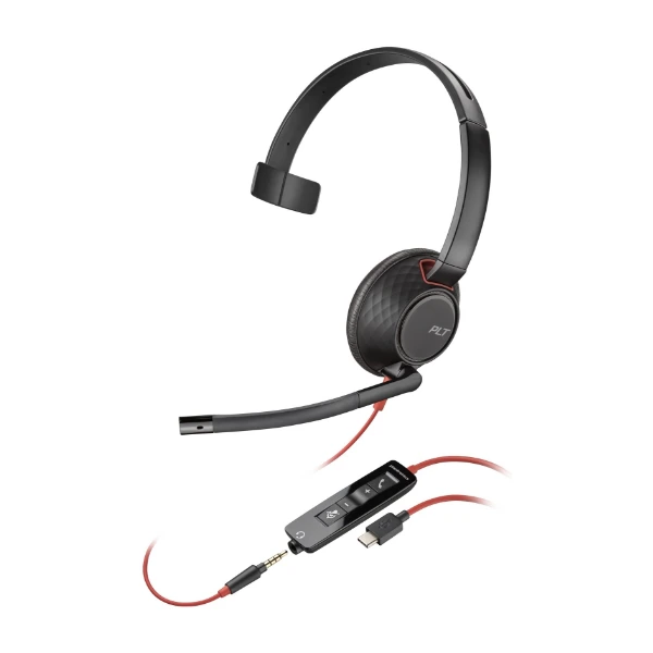 HP Poly Blackwire 5210 Mono USB-C -headset, musta