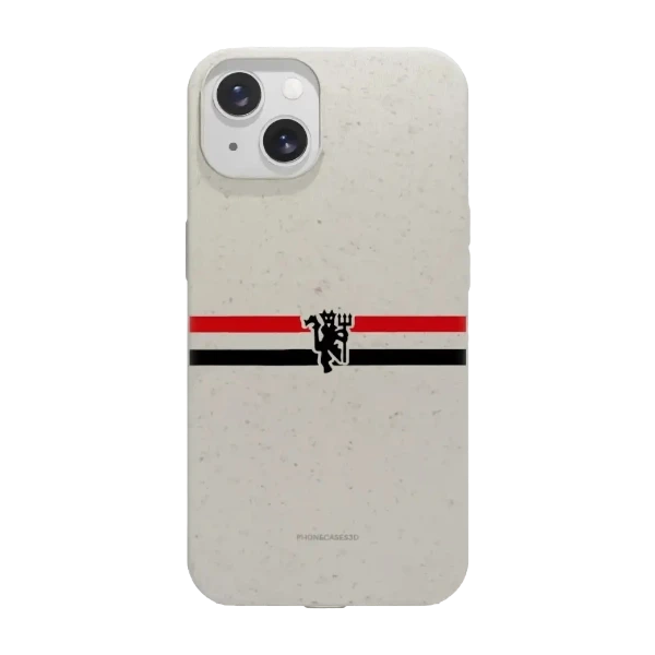 Phonecases3D iPhone 13 Manchester United FC kompostoituva suojakuori, valkoinen