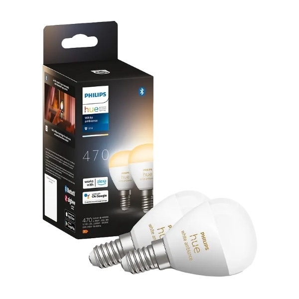 Philips Hue WA Luster smart pære 5.1W E14 2-pack