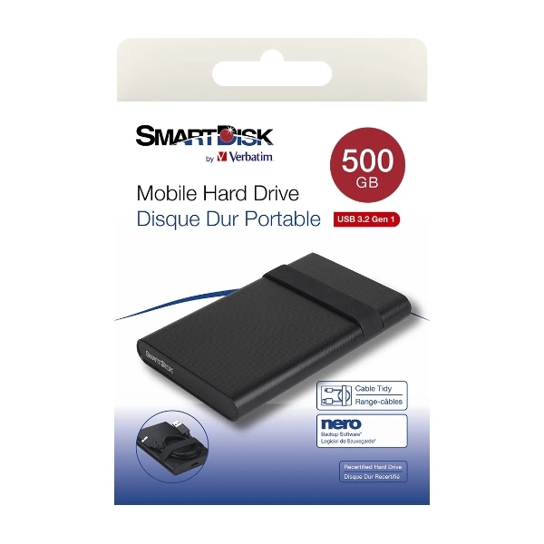 renovert Verbatim Smartdisk mobile Drive 500 GB ekstern harddisk - Power.no