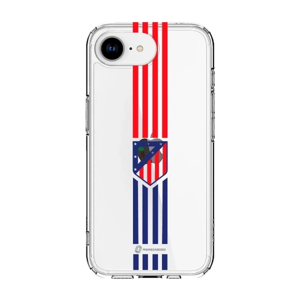 Phonecases3D iPhone 17e/16e Atlético de Madrid Clear case -suojakuori, valkoinen