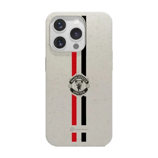 Phonecases3D iPhone 16 Pro Manchester United FC kompostoituva suojakuori, valkoinen