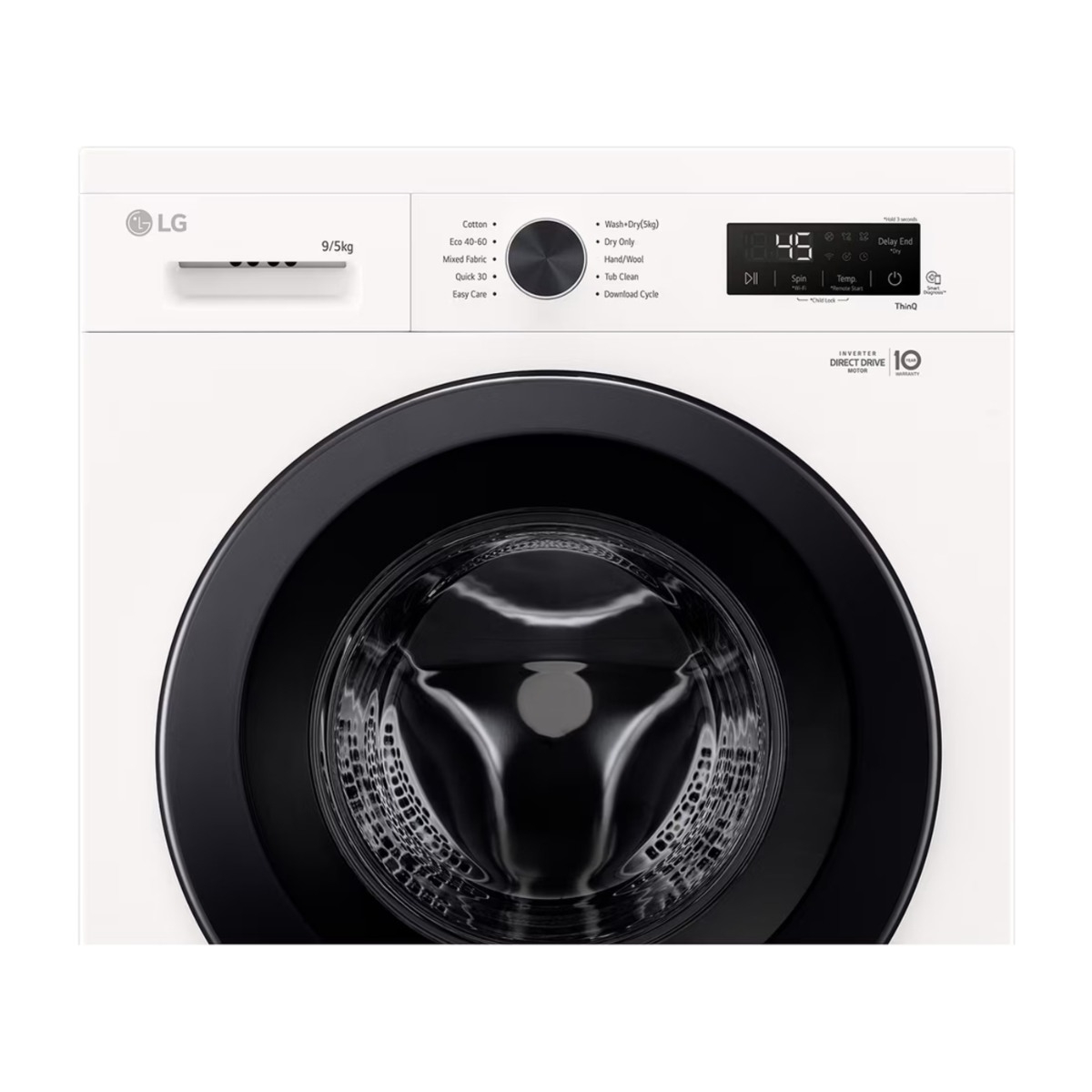LG W4X1095NWK kombineret vaskemaskine/tørretumbler, Essence White billede 3