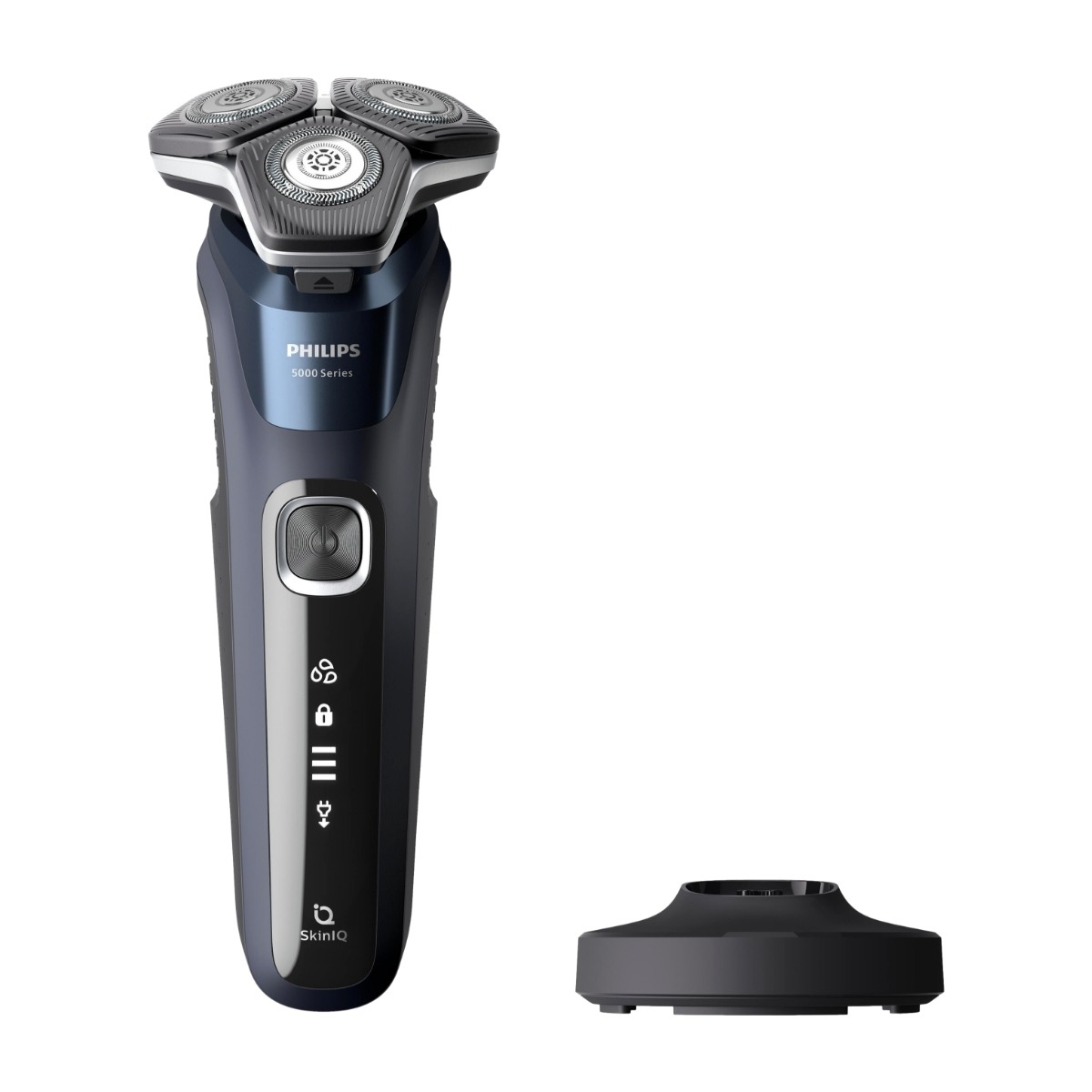 SHAVER Series 5000 S5885/25 Wet & Dry elektrisk barbermaskin, Roterende hode, SkinIQ, Blå, Batteri, Lithium-Ion (Li-Ion), Innebygd batteri