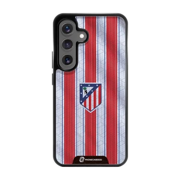 Phonecases3D Samsung Galaxy S25 Atlético de Madrid -3D suojakuori, musta