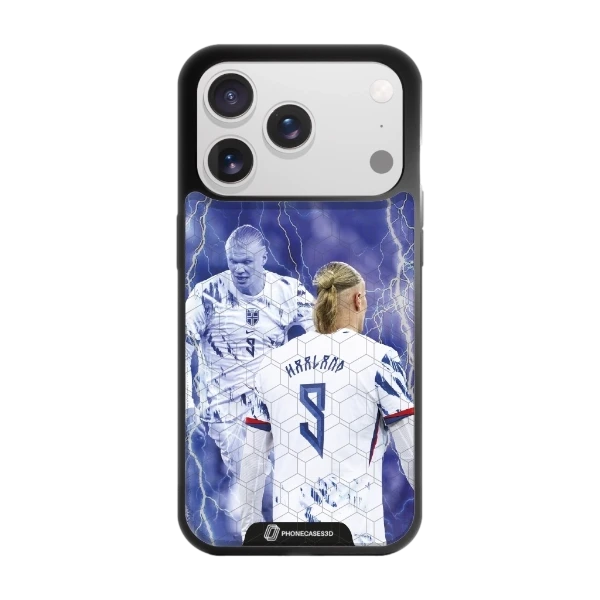 Phonecases3D iPhone 17 Pro Max Norges Fotballforbund Haaland -3D suojakuori, musta