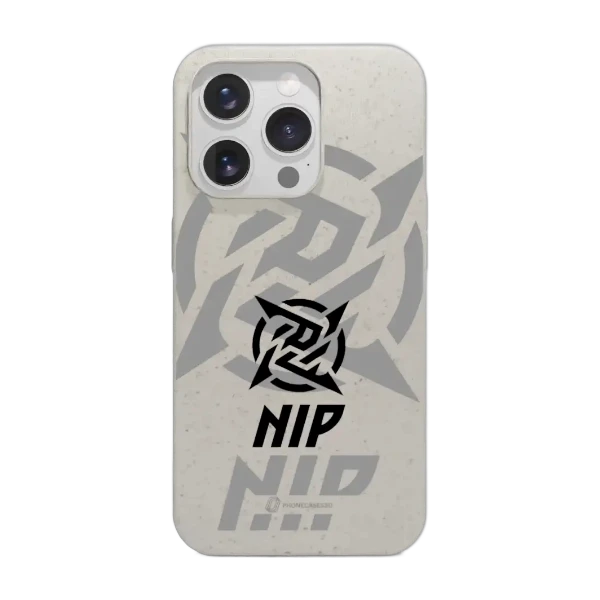Phonecases3D iPhone 15 Pro Ninjas in Pyjamas kompostoituva suojakuori, valkoinen