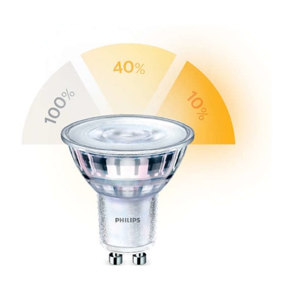 PHILIPS SCENESWITCH 50W GU10 LED LYSPÆRE Power.no OSRAM LED STAR+ 4,8W (50W) LAMPE, GU10, DIMBAR Power.no