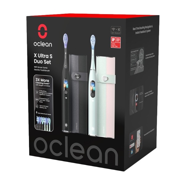 Oclean X Ultra S Duo elektrisktannbørste, svart/gull