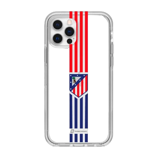 Phonecases3D iPhone 12 Atlético de Madrid Clear case -suojakuori, valkoinen