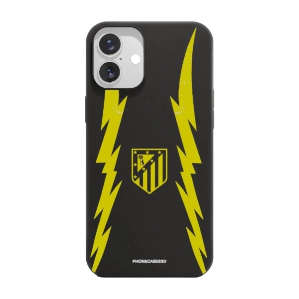 Phonecases3D iPhone 16 Plus Atlético de Madrid kompostoituva suojakuori, musta