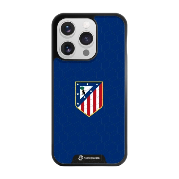 Phonecases3D iPhone 15 Pro Atlético de Madrid -3D suojakuori, musta