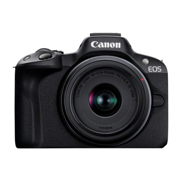 Canon Eos R50 Spegelfri kamera, svart + Rf-S 18–45 mm Is stm-objektiv