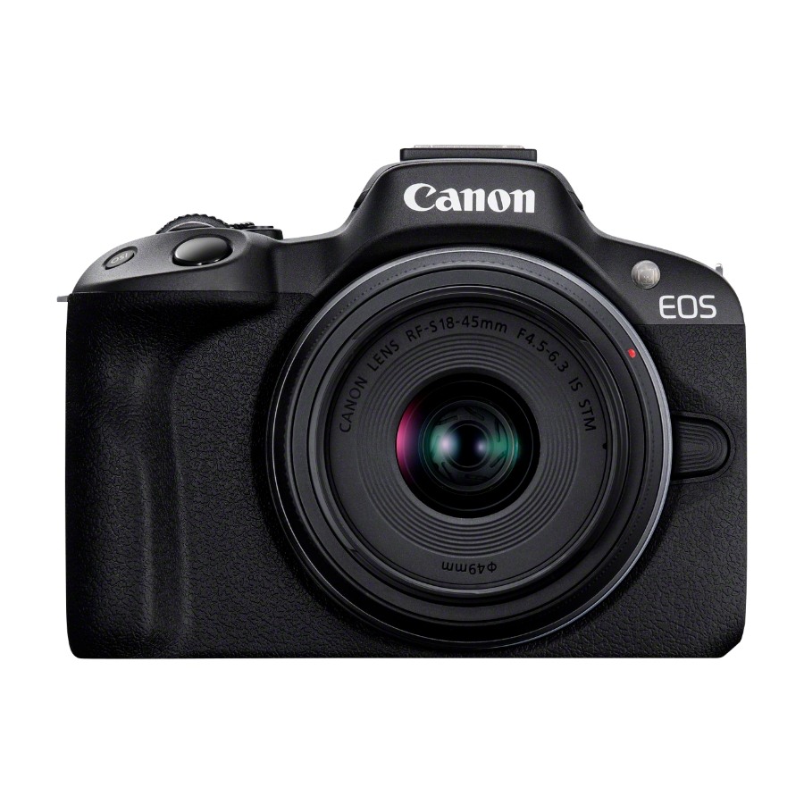 Canon Eos R50 Spegelfri kamera, svart + Rf-S 18–45 mm Is stm-objektiv