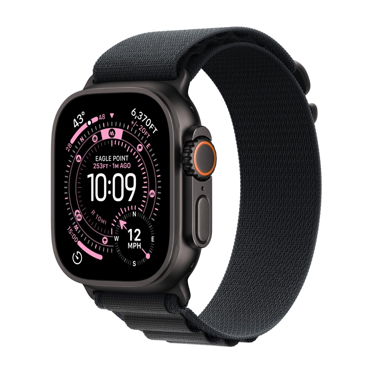 Apple Watch Ultra 3 GPS + Cell 49 mm svart titan, svart alpine loop - M