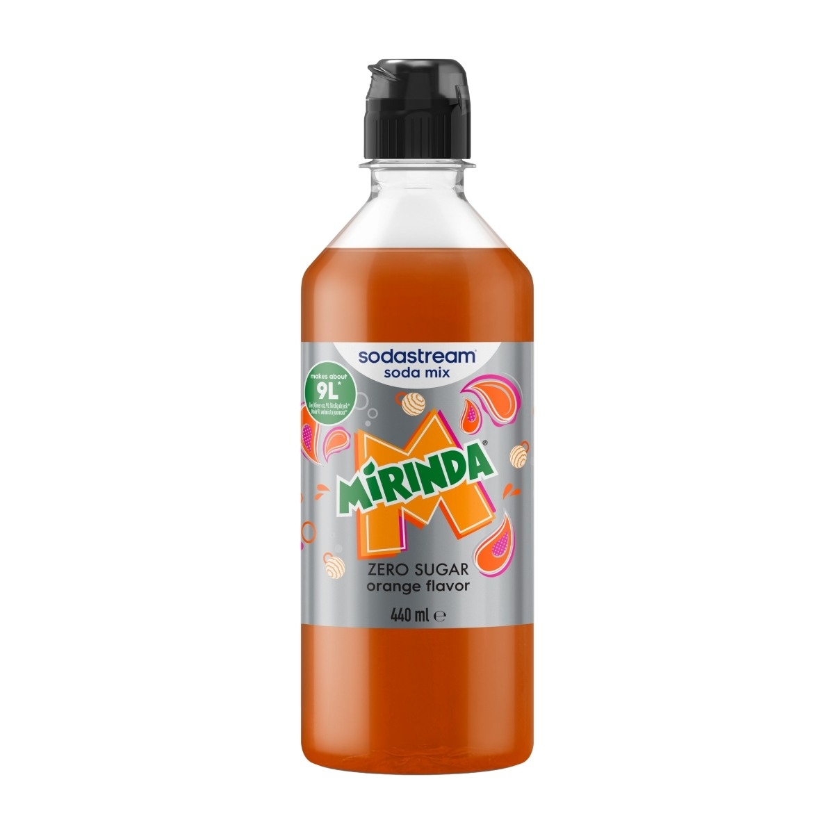 SodaStream Mirinda Zero Sugar smakssirup, 440 ml