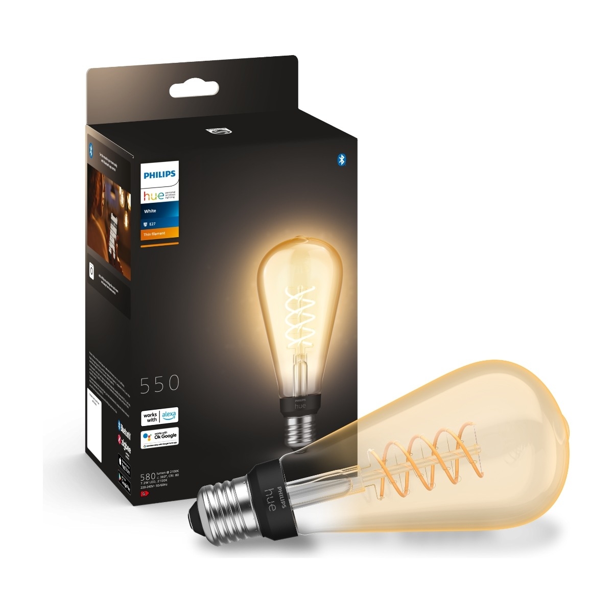 - White 7W Bluetooth Filament ST72 E27