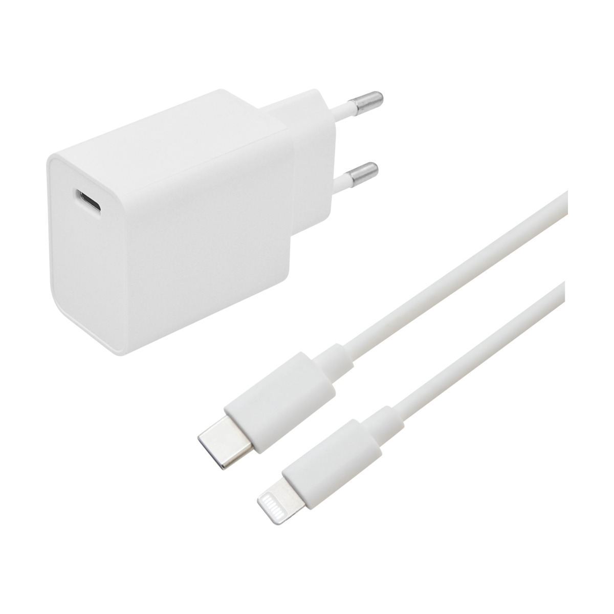 Eletra hurtiglader Sett Apple 20 W 1 M, hvit